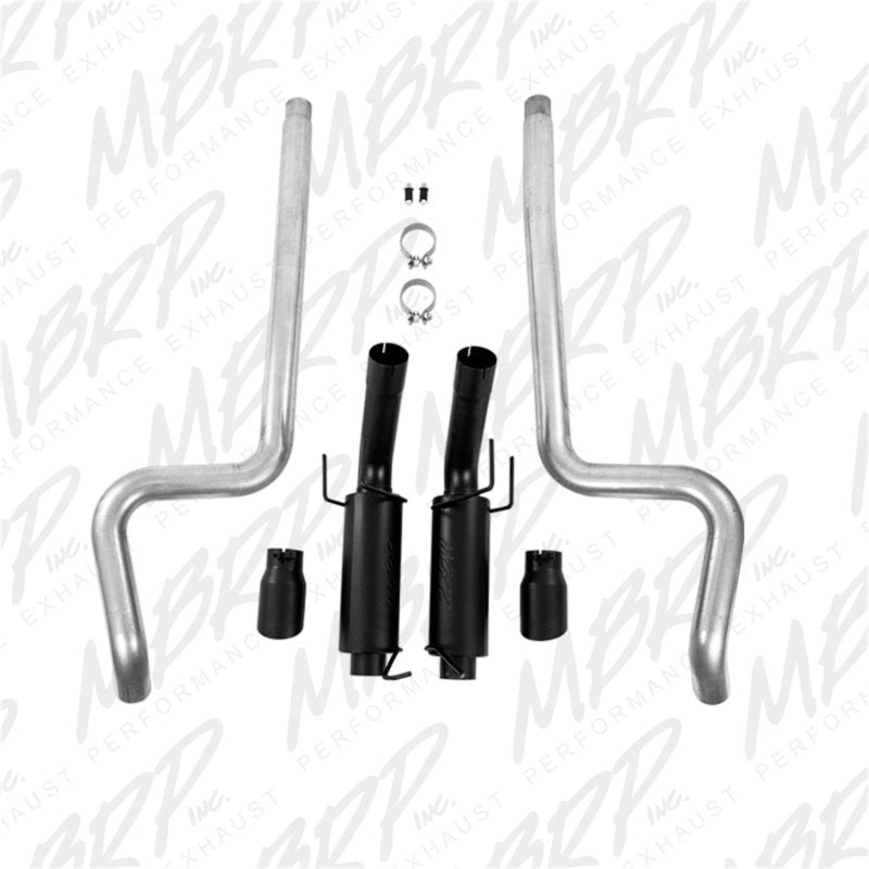 MBRP 11-14 Ford Mustang GT 5.0L 3in Cat Back Dual Split Rear Race Version 4in Tips - Black