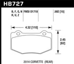 Load image into Gallery viewer, Hawk 14-15 Chevrolet Corvette Stingray Z51 (w/ J55 Brake Package) HP+ Street Rear Brake Pads
