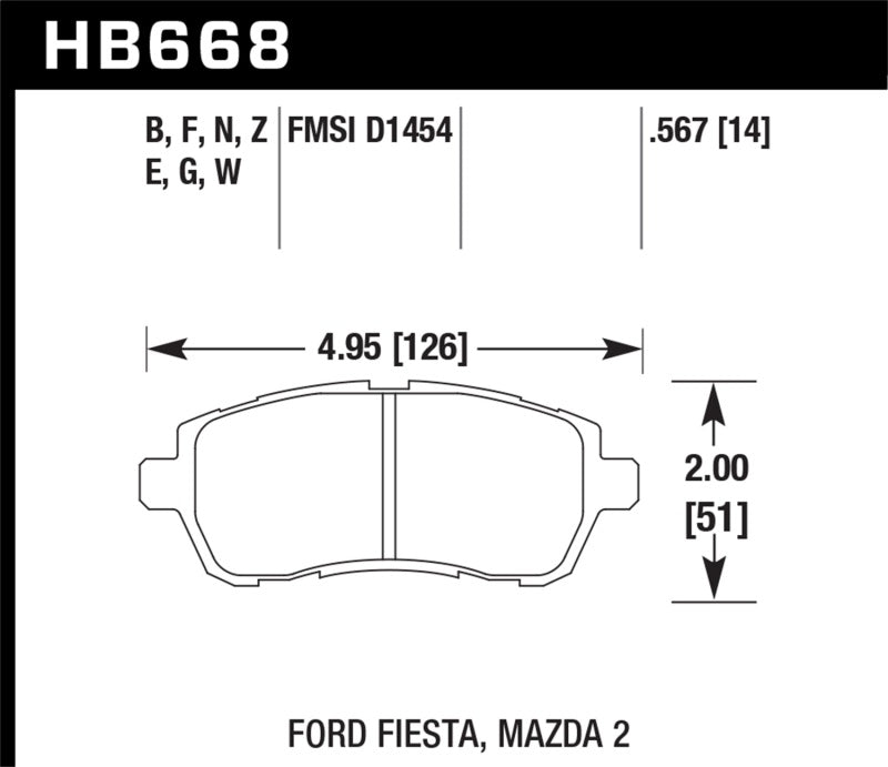 Hawk 11 Ford Fiesta S/SE/SL HPS Front Street Brake Pads