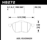 Hawk 2000-2006 Audi TT (w/Wear Sensor) HPS 5.0 Front Brake Pads
