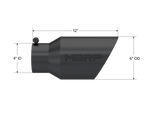 Load image into Gallery viewer, MBRP Universal Tip 6 O.D. Dual Wall Angled 4 inlet 12 length - Black Finish
