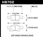 Load image into Gallery viewer, Hawk 11-12 Dodge Durango / 11-12 Jeep Grand Cherokee HPS Rear Street Brake Pads
