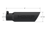 Load image into Gallery viewer, MBRP Universal Tip 3.5 O.D. Dual Wall Angled 2.5 inlet 12 length - Black Finish
