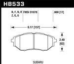 Load image into Gallery viewer, Hawk 2006-2007 Subaru B9 Tribeca Limited HPS 5.0 Front Brake Pads
