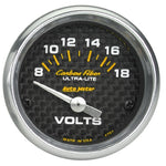 Load image into Gallery viewer, Autometer Carbon Fiber 52mm 8-18 Volt Electronic Volt meter
