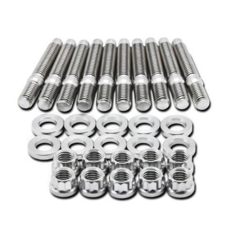 BLOX Racing SUS303 Stainless Steel Exhaust Manifold Stud Kit M8 x 1.25mm 45mm in Length - 9-piece