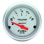 Load image into Gallery viewer, Autometer Ultra-Lite 52mm 0 OHMS Empty/90 OHMS Full Short Sweep Electronic Fuel Level Gauge
