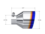 Load image into Gallery viewer, MBRP Univ. T304 Stainless Steel Burnt End Tip 2.5in ID / 5in OD / 6.5in Length Angle Cut Single Wall
