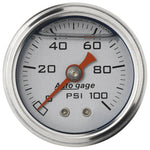 Load image into Gallery viewer, Autometer AutoGage 1.5in Liquid Filled Mechanical 0-100 PSI Fuel Pressure Gauge - Silver
