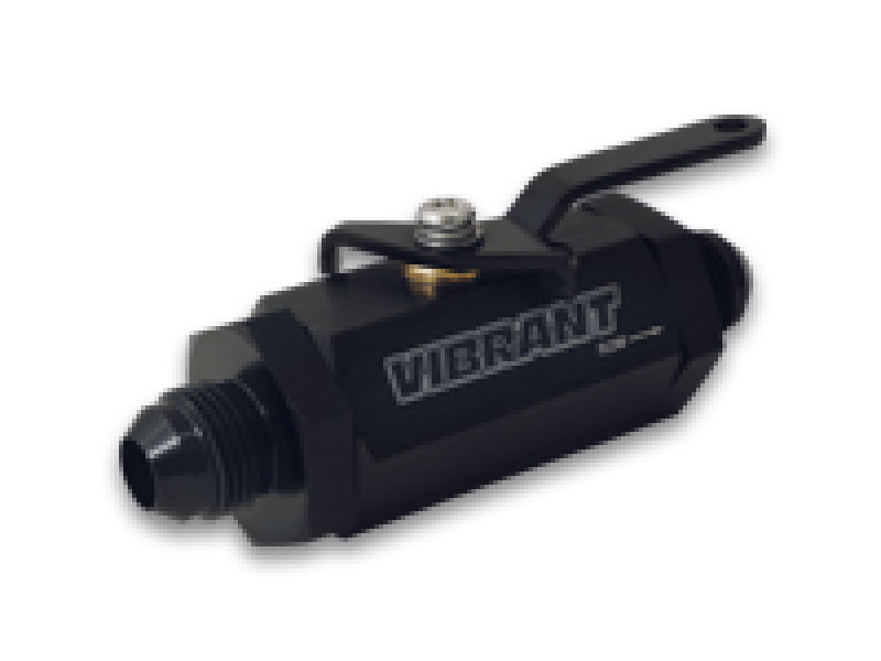 Vibrant -4AN to -4AN Male Shut Off Valve - Black