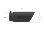 Load image into Gallery viewer, MBRP Universal Tip 5 O.D. Dual Wall Angled 4 inlet 12 length - Black Finish
