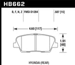 Load image into Gallery viewer, Hawk 10 Hyundai Genesis Coupe (w/o Brembo Breaks) HPS Street 15mm Rear Brake Pads
