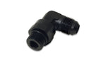 Load image into Gallery viewer, Vibrant -8AN Male Flare to Male -6AN ORB Swivel 90 Degree Adapter Fitting - Anodized Black
