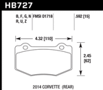 Load image into Gallery viewer, Hawk 14-18 Chevrolet Corvette Rear ER-1 Brake Pad Set
