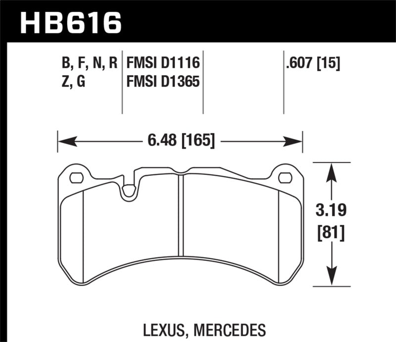 Hawk 08-11 Lexus IS-F / 05-06 M Benz CLK55 AMG / 07-08 CLK63 AMG DTC-60 Race Front Brake Pads